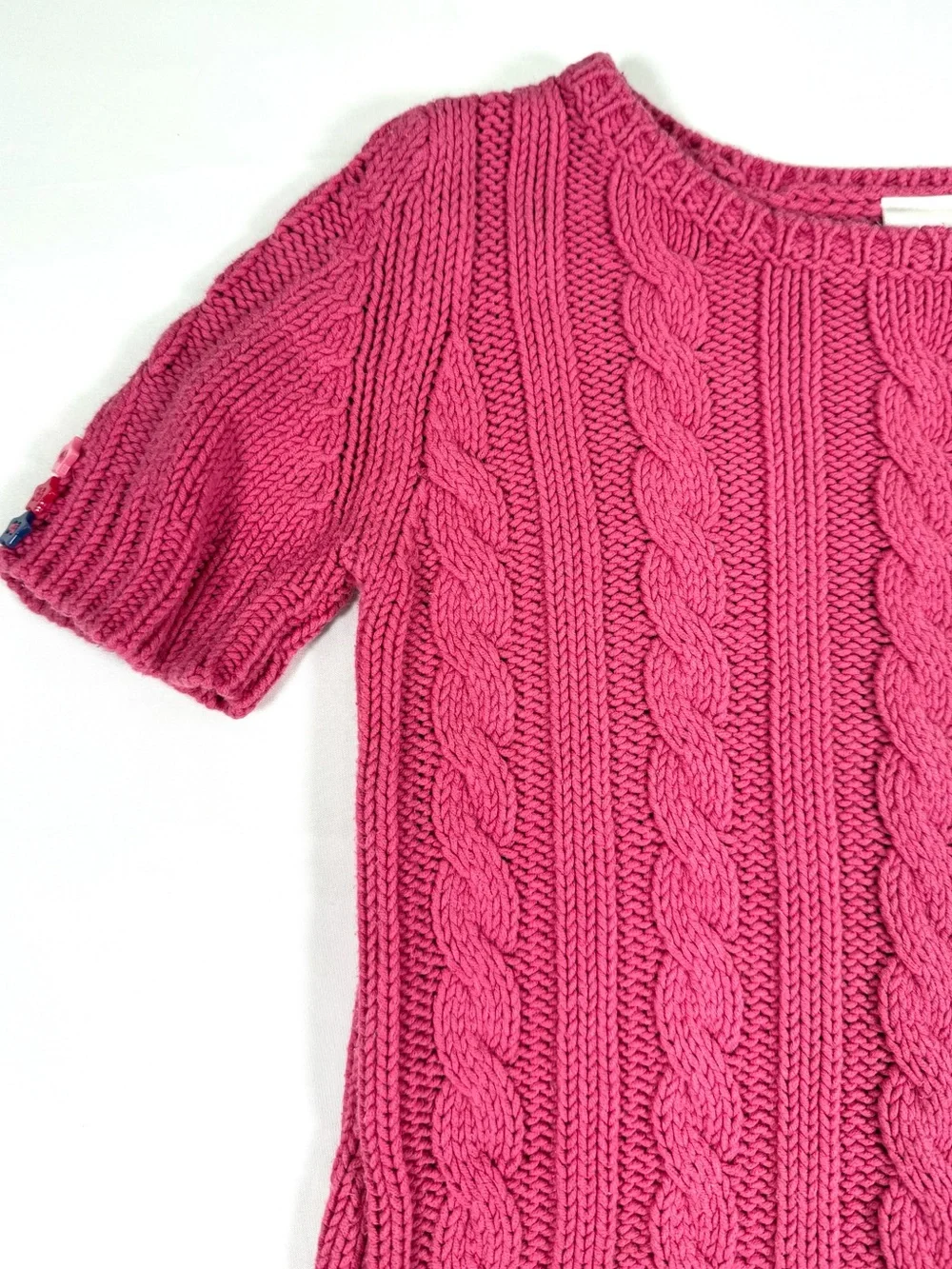 GYMBOREE Girls Cable Knit Sweater Dress 6 2009 Star Button Preppy Cottagecore